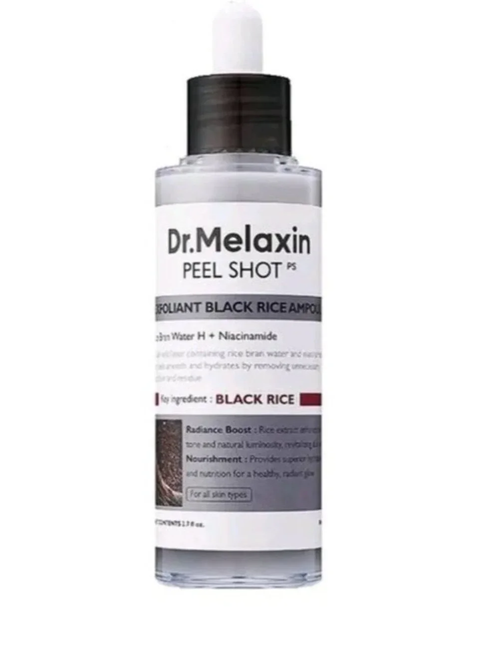Dr. Melaxin Peel Shot Exfoliating Black Rice Ampoule Reduces Blackheads EXP 8-28